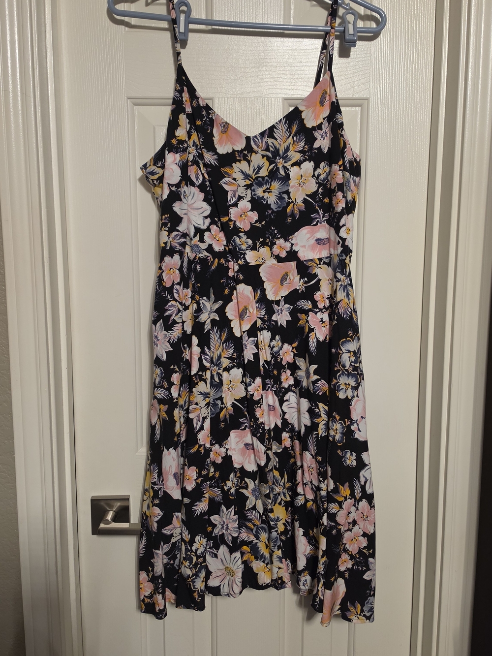 GAP Black Midi Dress with Pink & Yellow Floral Print